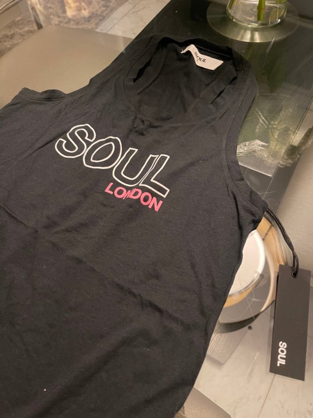 Soul London Charcoal Tank Top NWT Sz S $64 Retail